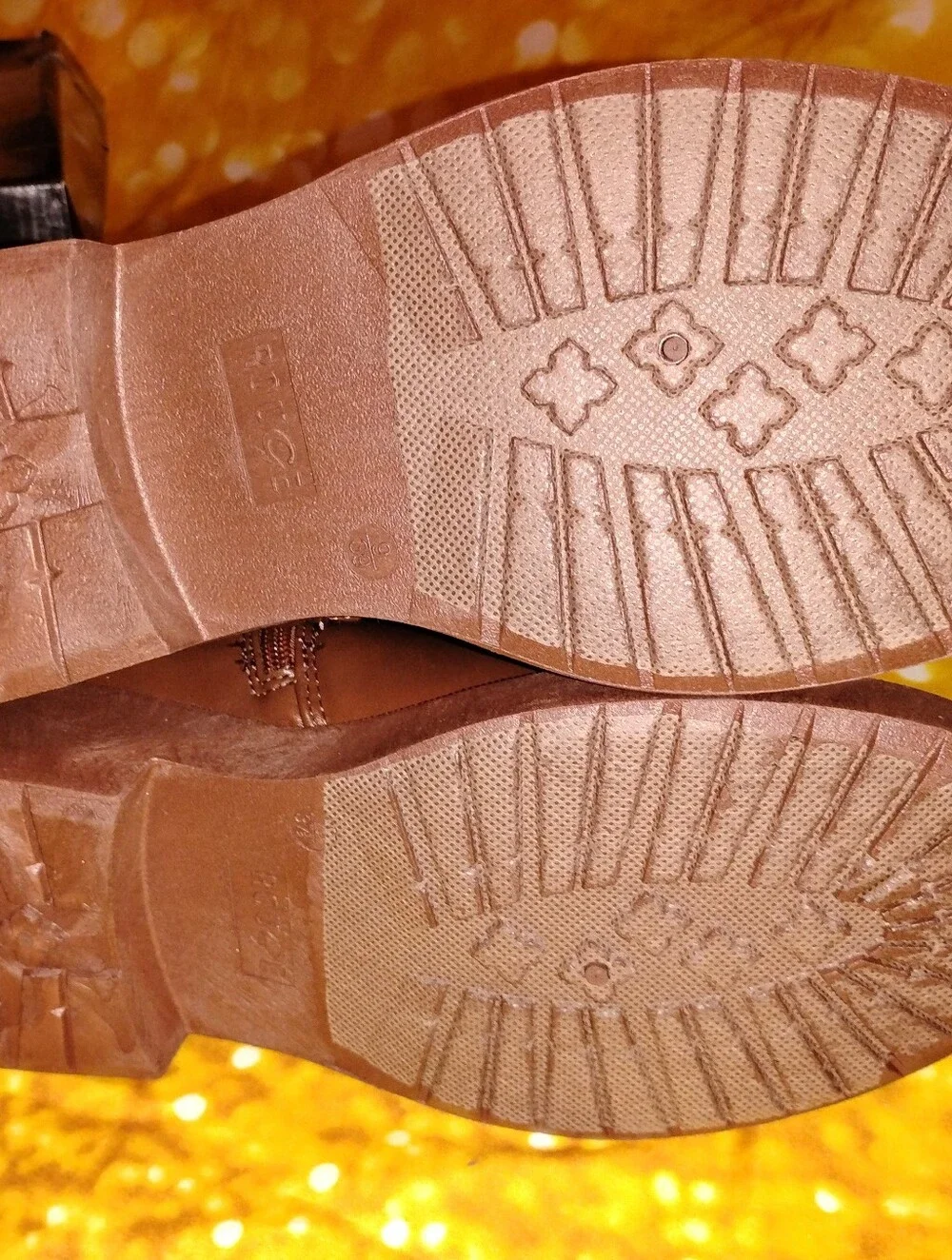 NEW! Beautiful Brown Fab Patterned Mid-calf Boots. NEVER WORN.